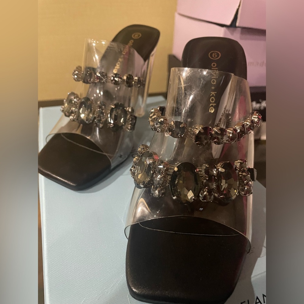 Black Crystal Embellished Women's Shoes size 6